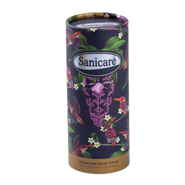 Sanicare Cylinder Box Facial Tissue 40-Pulls 3-Ply