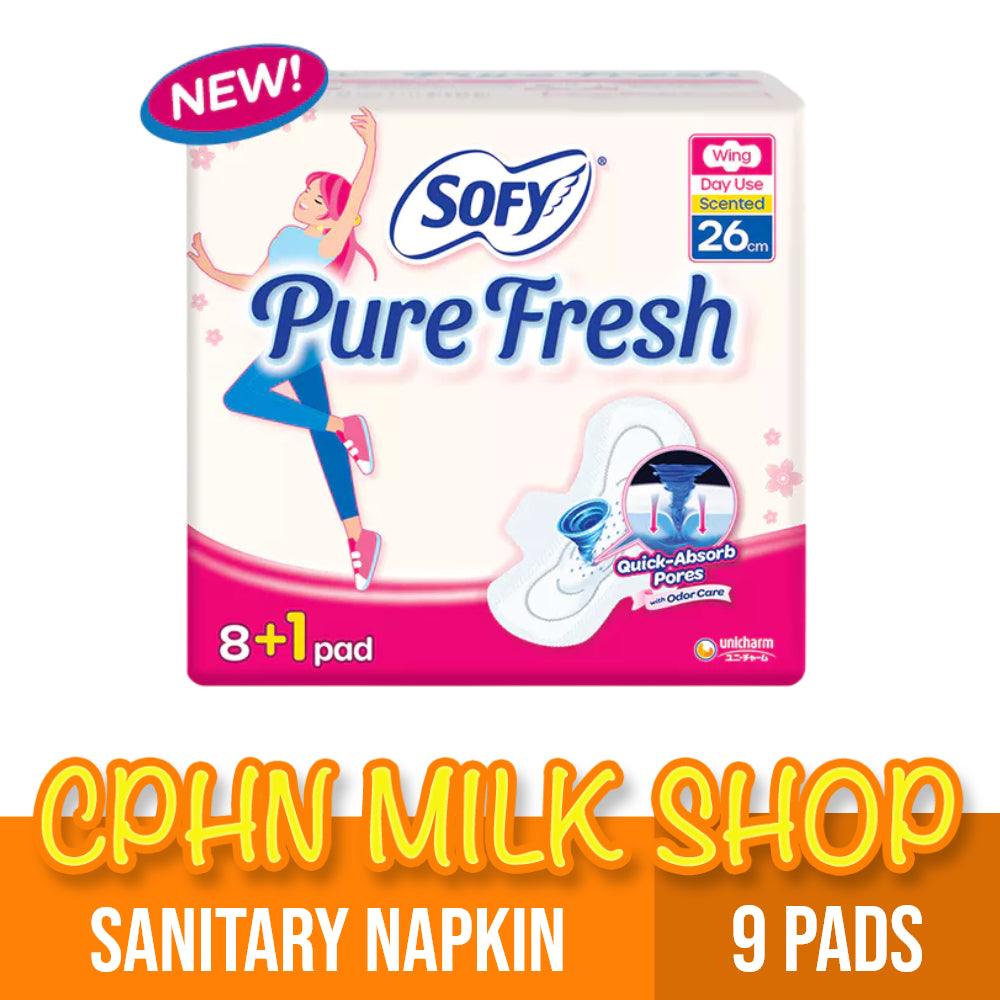 Sofy Sanitary Napkin Pure Fresh with Wings 26cm 9 Pads