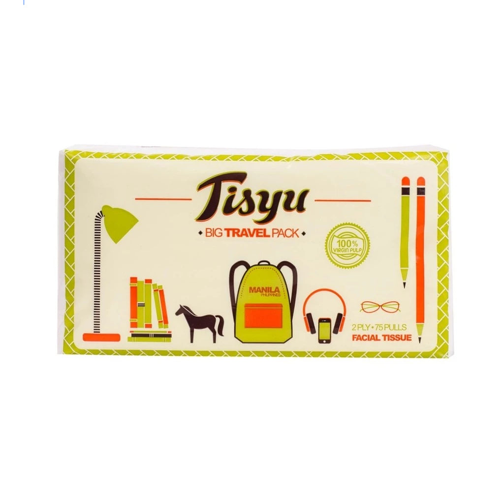 Tisyu Big Travel Facial Tissue 75-Pulls 2-Ply (1 Pack)