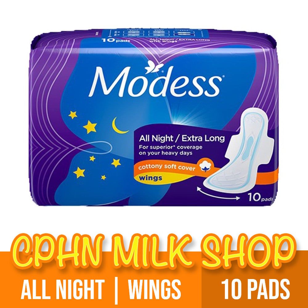 Modess All Night Extra Long with Wings Sanitary Napkin 10 Pads