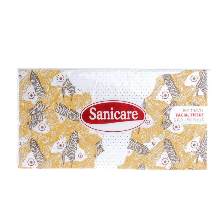 Sanicare Big Travel Pack Facial Tissue 50-Pulls 3-Ply (1 Pack)