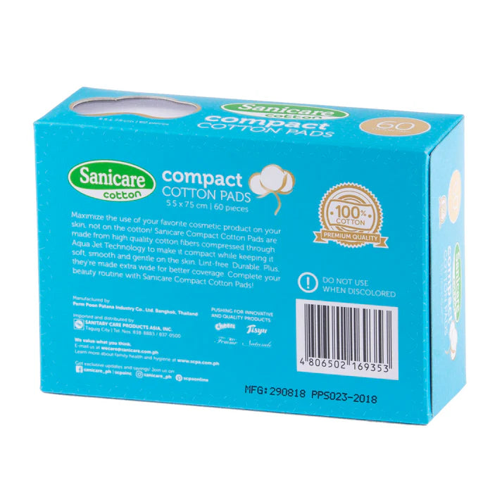Sanicare Compact Cotton Pads 60 Cotton Pads