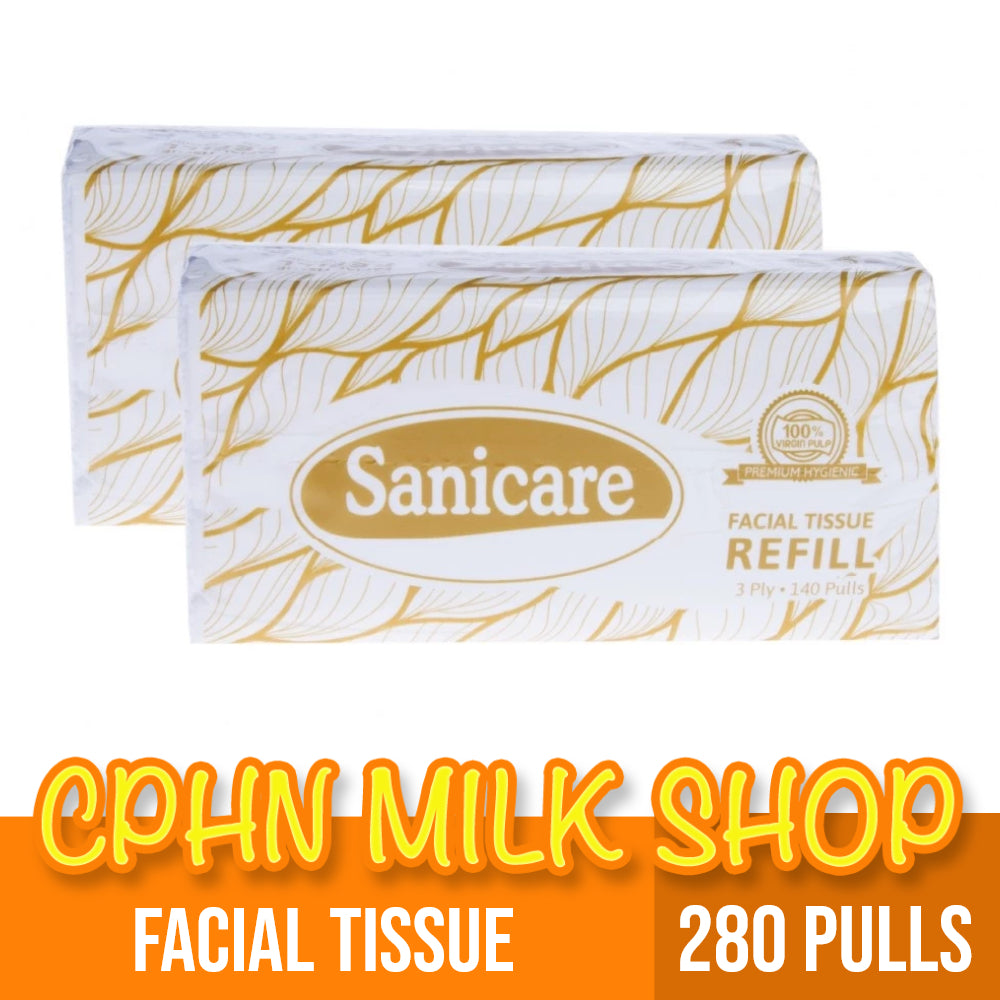 Sanicare Econo Box Facial Tissue Refills 140-Pulls 3-Ply (Twin Pack)