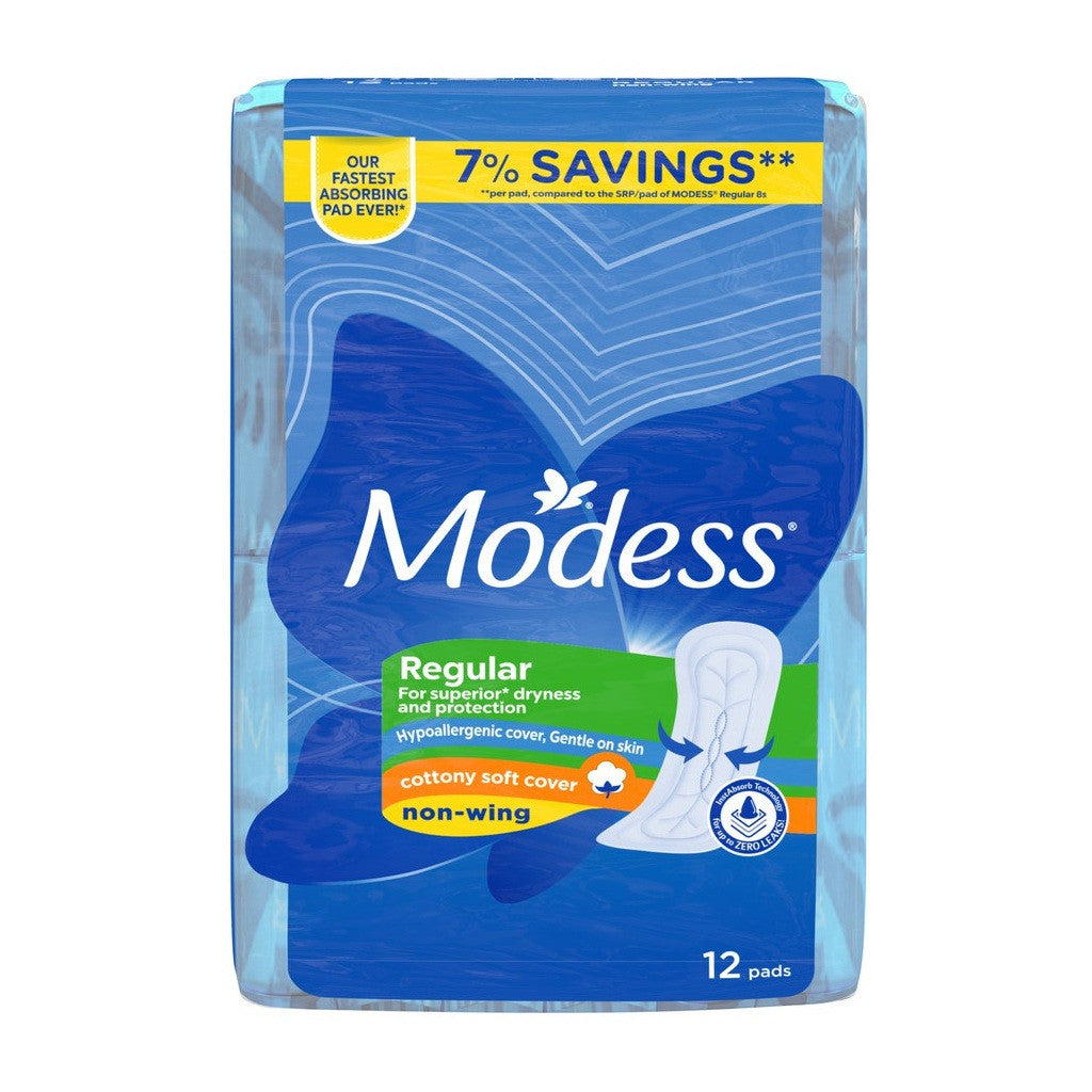 Modess Regular Cottony Soft Non-Wing Sanitary Napkin 12 Pads