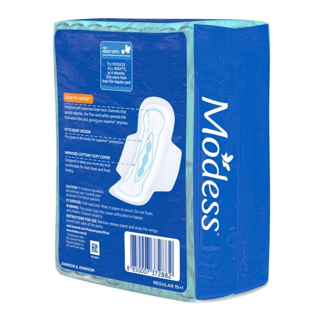 Modess Regular Cottony Soft with Wings Sanitary Napkins 16 Pads