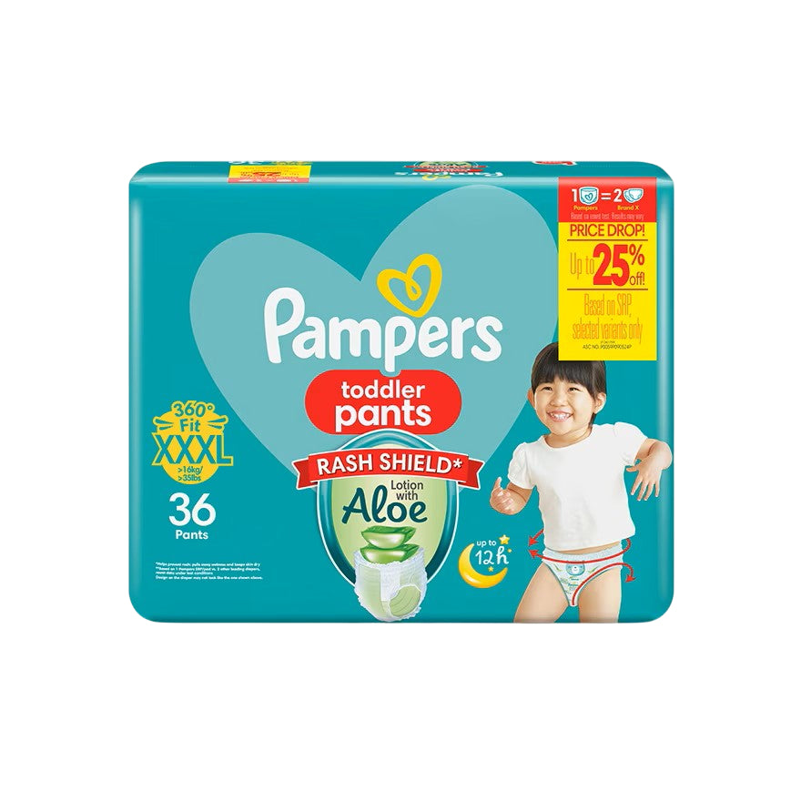 Pampers Baby Dry Pants Diapers with Rash Shield XXXL 36