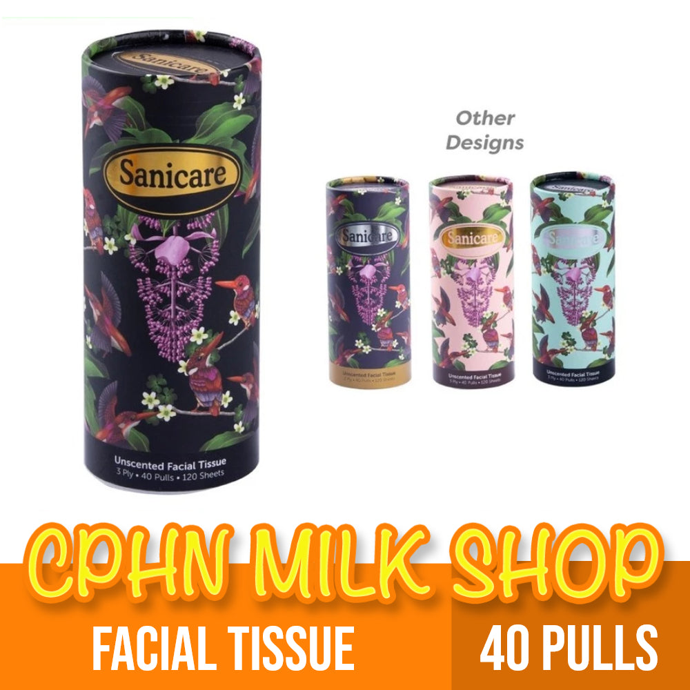 Sanicare Cylinder Box Facial Tissue 40-Pulls 3-Ply