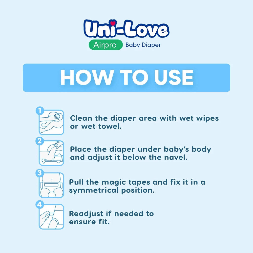 Uni-Love Airpro Tape Baby Diapers Medium 30