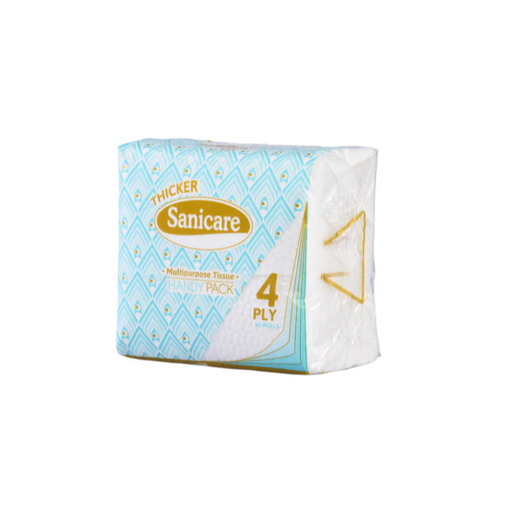 Sanicare Multipurpose Tissue Handy Pack 60-Pulls 4-Ply (Pack of 4)