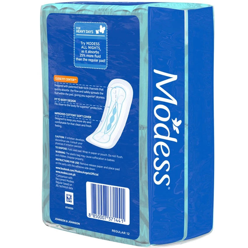 Modess Regular Cottony Soft Non-Wing Sanitary Napkin 12 Pads