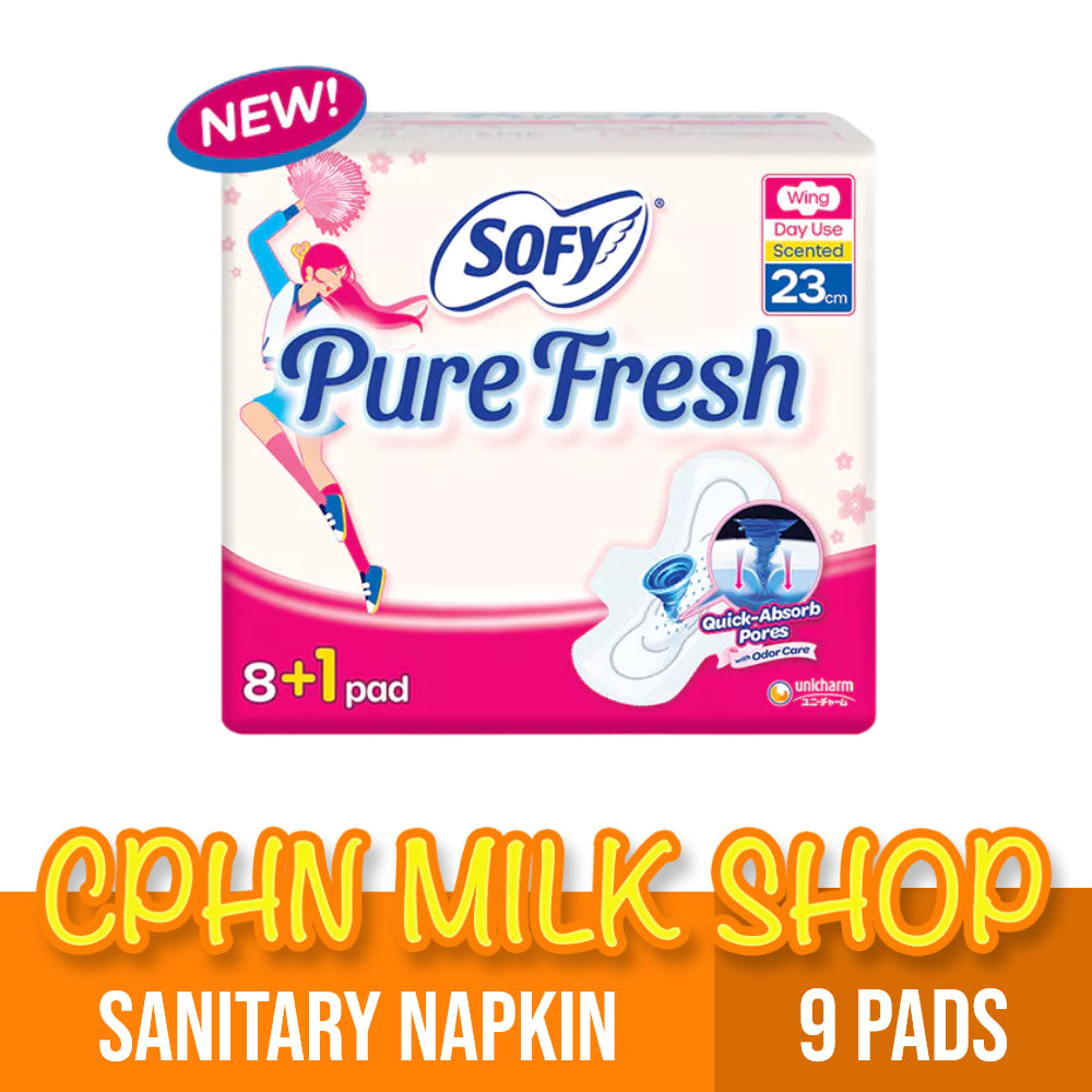 Sofy Sanitary Napkin Pure Fresh with Wings 23cm 9 Pads