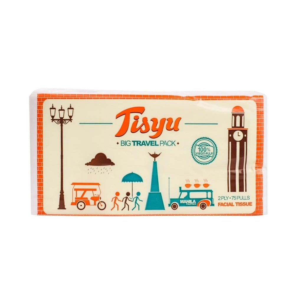 Tisyu Big Travel Facial Tissue 75-Pulls 2-Ply (1 Pack)