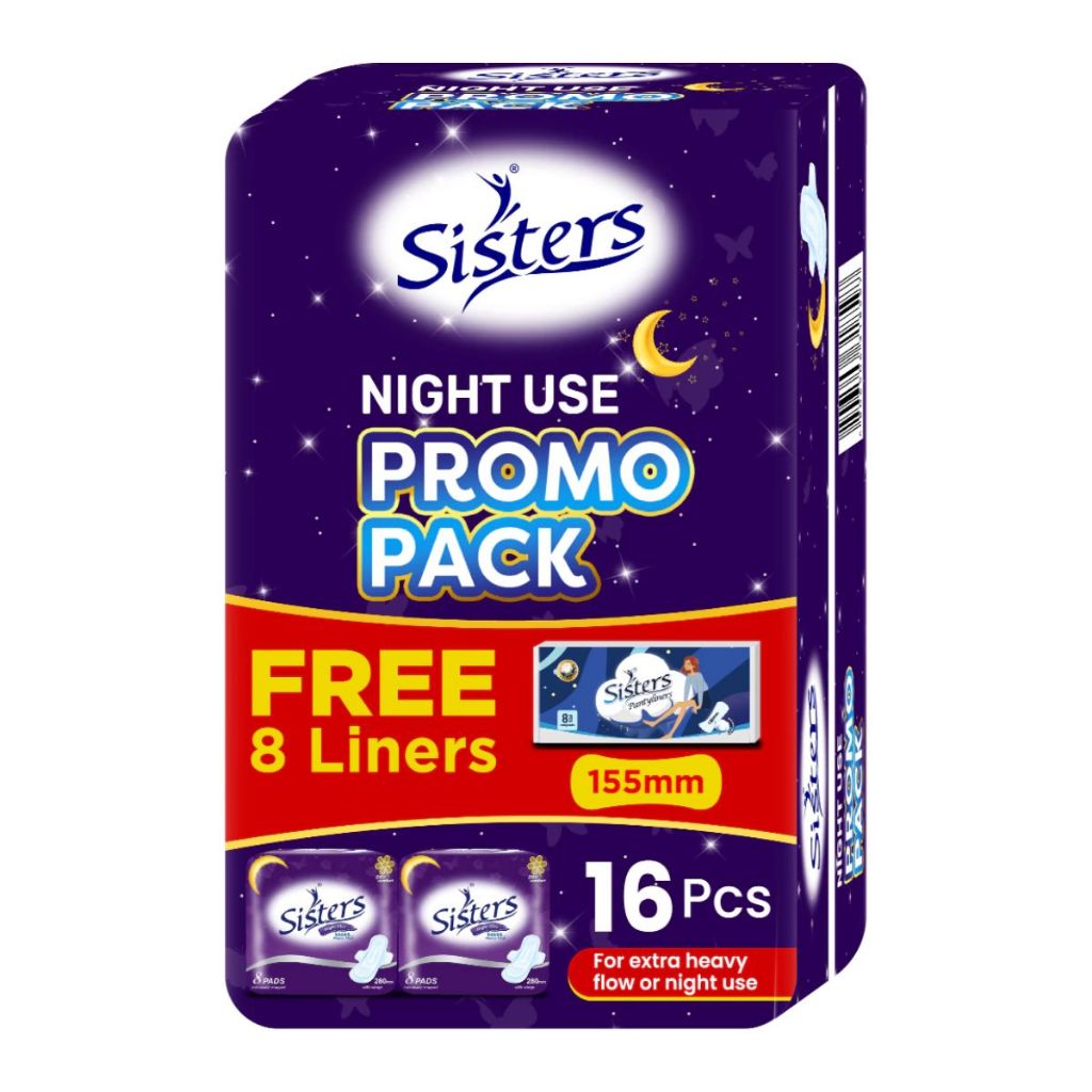 Promo 2 Sisters Net Side Nigth 8's + 1 Pantyliner Econo 8's