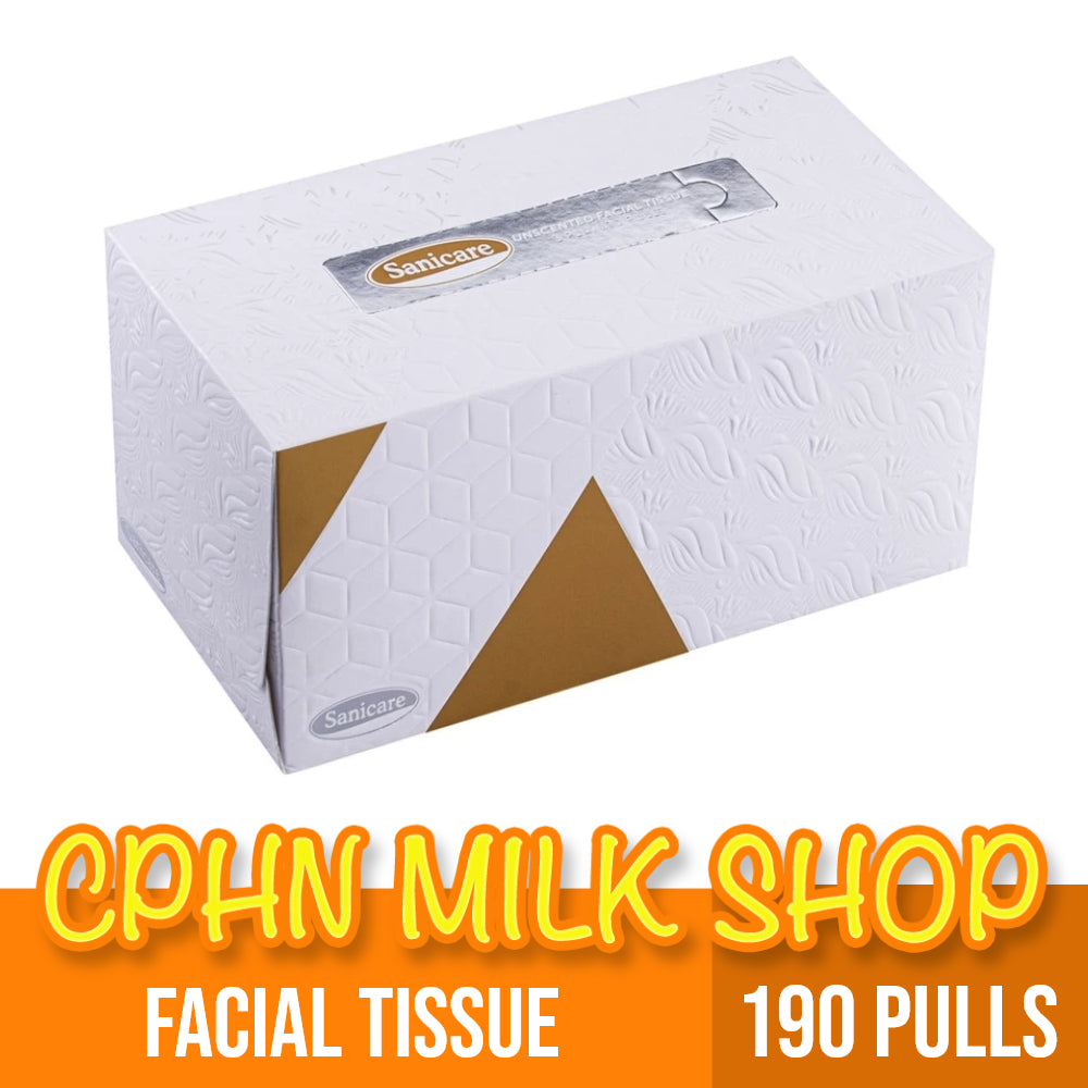Sanicare Large Box Facial Tissue Unscented 190-Pulls 3-Ply