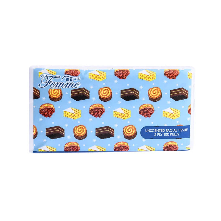 Femme Big Travel Pack Facial Tissue 100-Pulls 2-Ply (1 Pack)