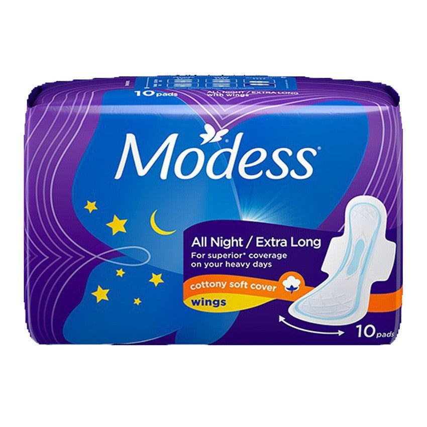 Modess All Night Extra Long with Wings Sanitary Napkin 10 Pads
