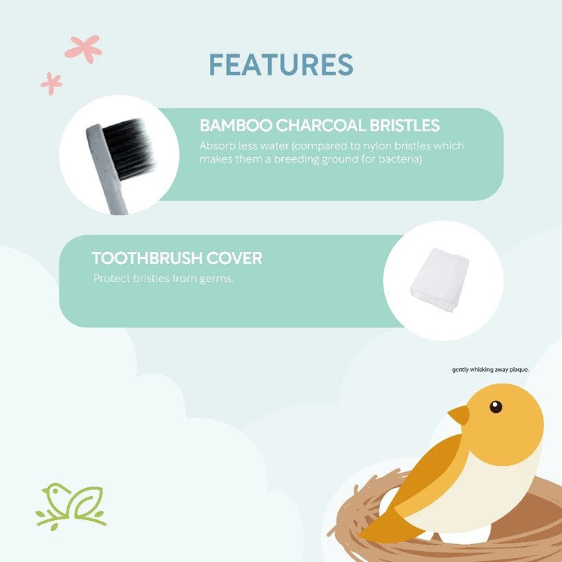 Nature to Nurture Wheat Straw Bamboo Charcoal Toothbrush-YELLOW