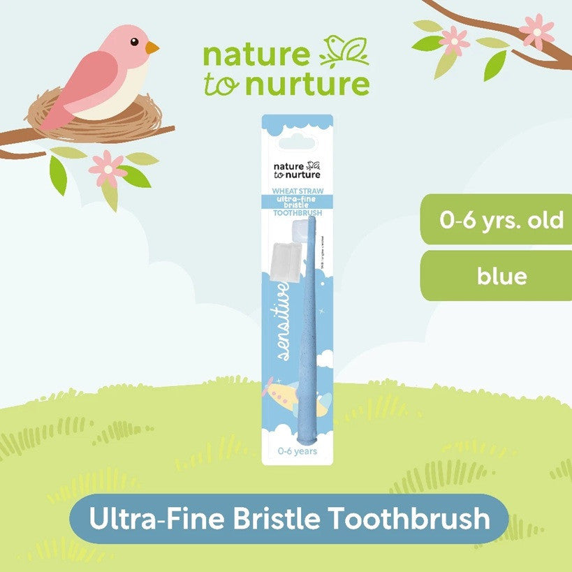 Nature To Nurture Wheat Straw Ultra Fine Bristle Toothbrush for 0-6 Years Old - Blue