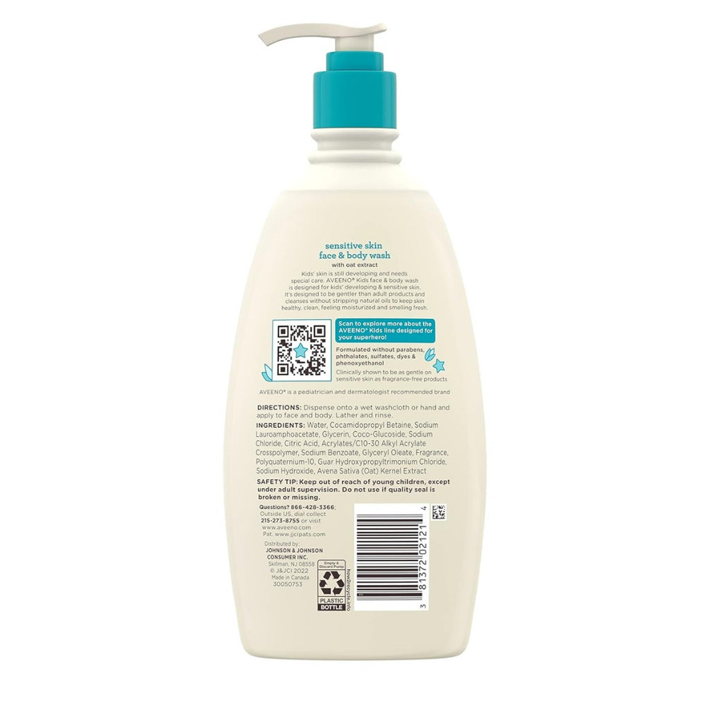 Aveeno Kids Sensitive Skin Face & Body Wash 532ml