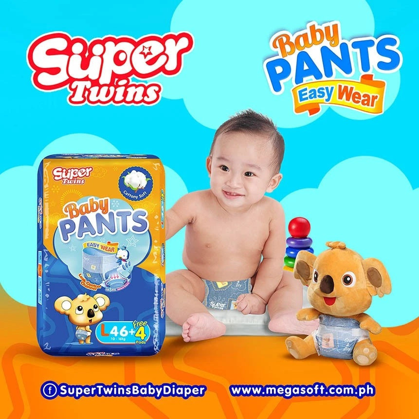 Super Twins Pants Baby Diaper Large 46 - PANTS