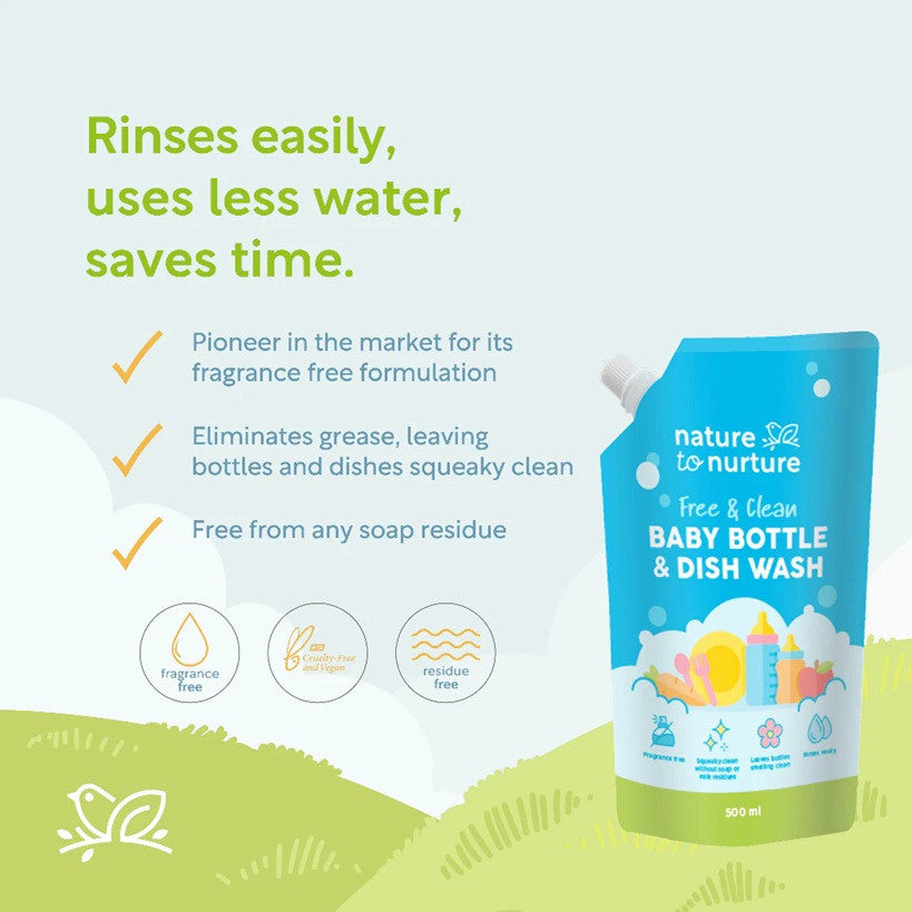 Nature to Nurture Baby Bottle and Dish Wash 500ml