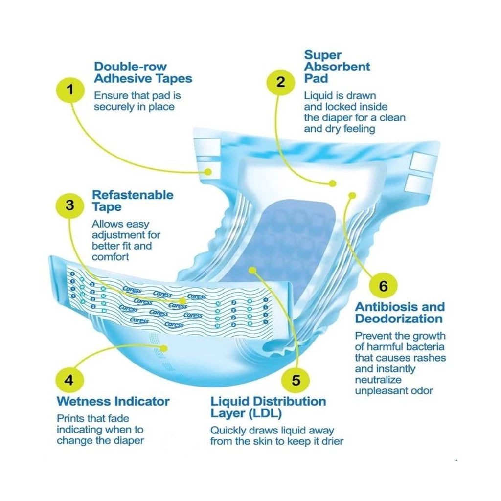 Caress Day Use Adult Diaper Medium 10's