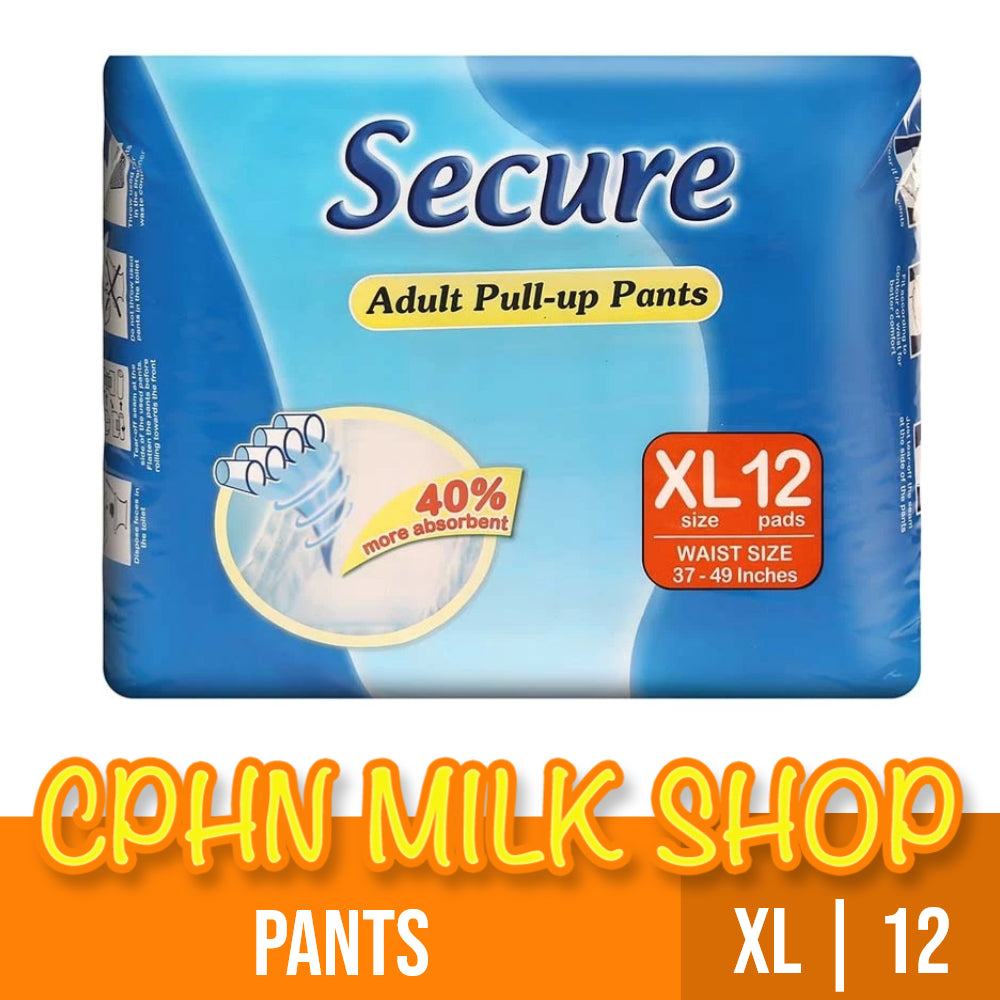 Secure Adult Diaper Pull-up Pants XL 12's