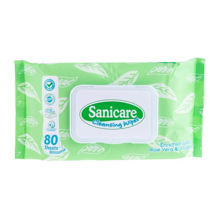Sanicare Cleansing Wipes 80 Sheets - Eucalyptus Scent