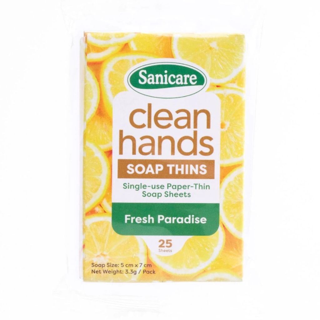 Sanicare Clean Hands Soap Thins 25 Sheets - Fresh Paradise