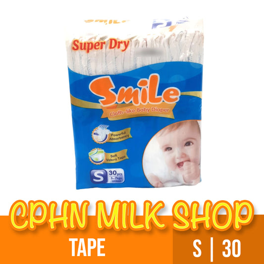 Smile Cloth-like Tape Baby Diapers Small 30