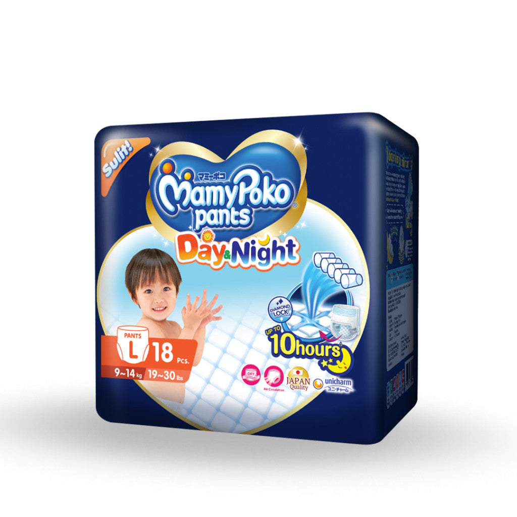MamyPoko Day and Night Pants Baby Diapers Large 18