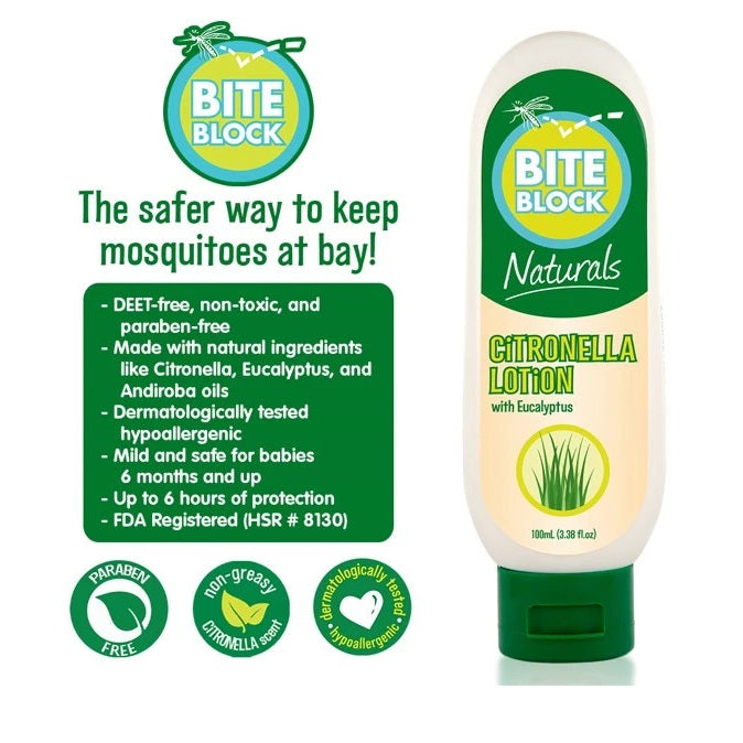 Bite Block Naturals Insect Repellent Citronella Lotion 100mL