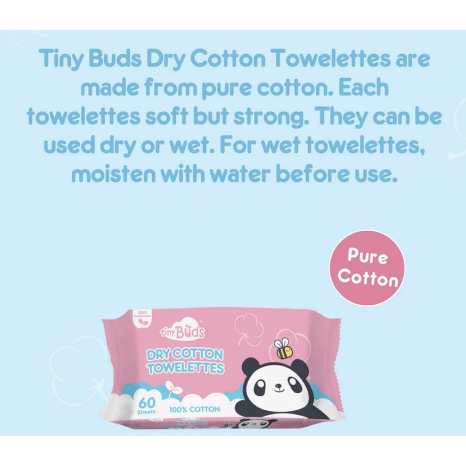Tiny Buds Baby Dry Cotton Towelettes