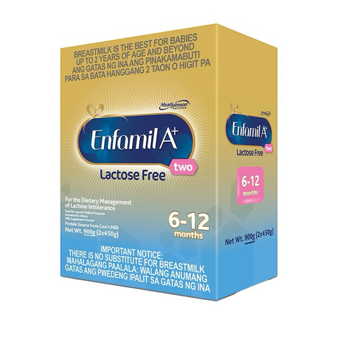 Enfamil A+ Two Lactose Free 900g for 6-12 Months Old Dietary Management of Lactose Intolerenace