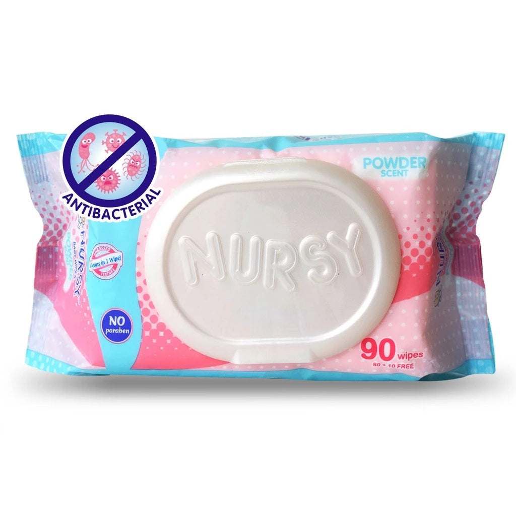 Nursy Baby Wipes Powder Scent 90 Sheets