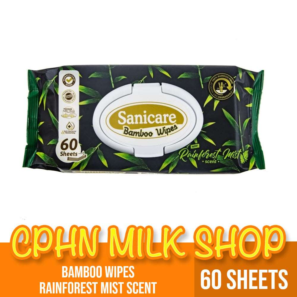 Sanicare Bamboo Wipes 60 Sheets - Rainforest Mist Scent