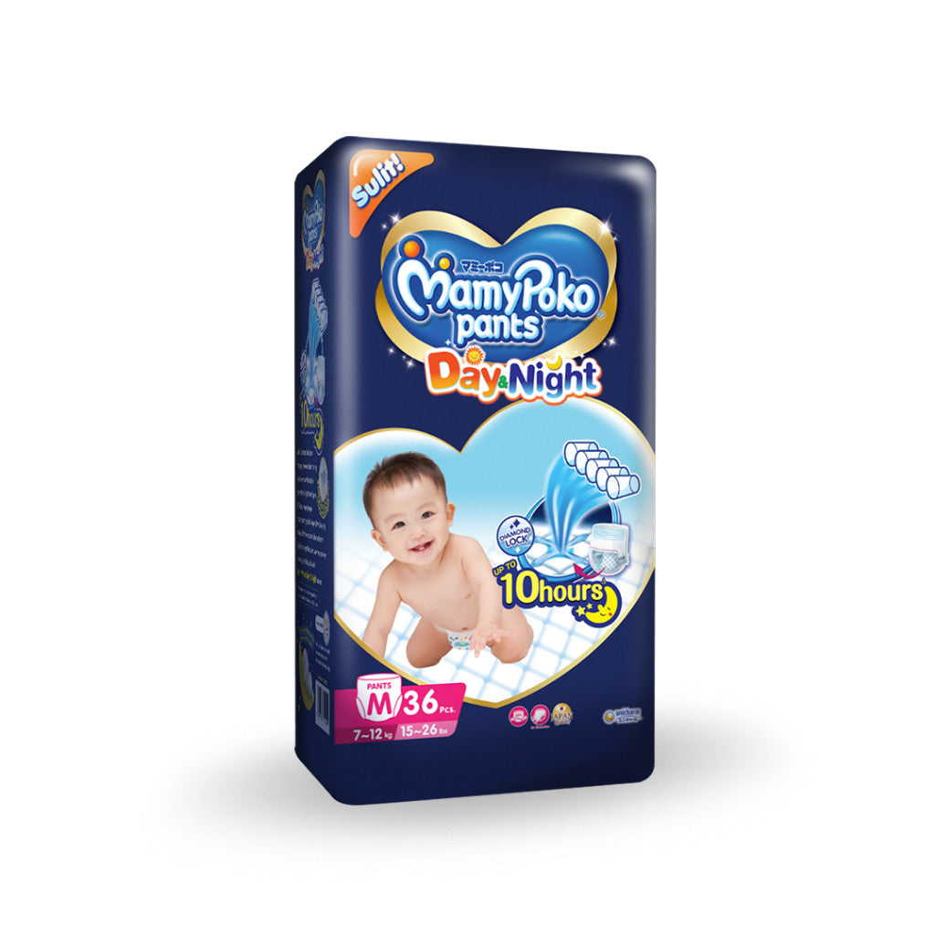 MamyPoko Day and Night Pants Baby Diapers Medium 36