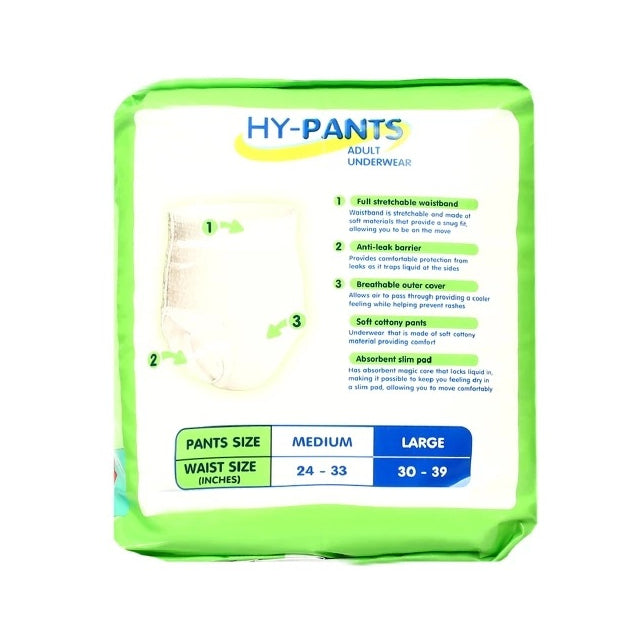 Hy-Pants Adult Underwear Large 10s
