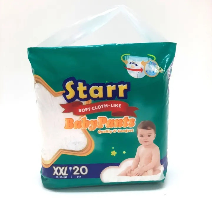 Starr Soft Cloth-Like Pants Baby Diaper XXL 20