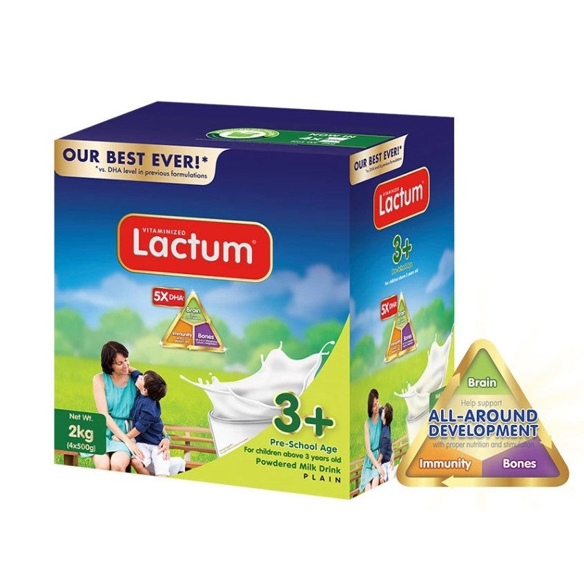 Lactum 3+ Plain 2kg for Children Above 3 Years Old Powdered Milk Drink