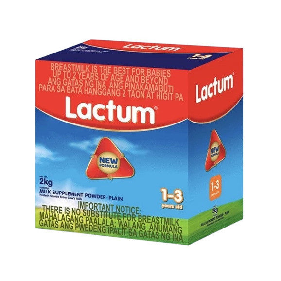 Lactum for 1-3 Years Old 2kg Plain Milk Supplement