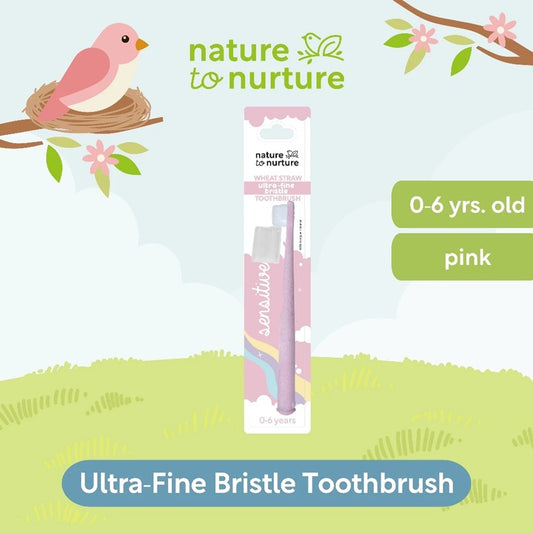 Nature To Nurture Wheat Straw Ultra Fine Bristle Toothbrush 0 to 6 Yrs Old-PINK