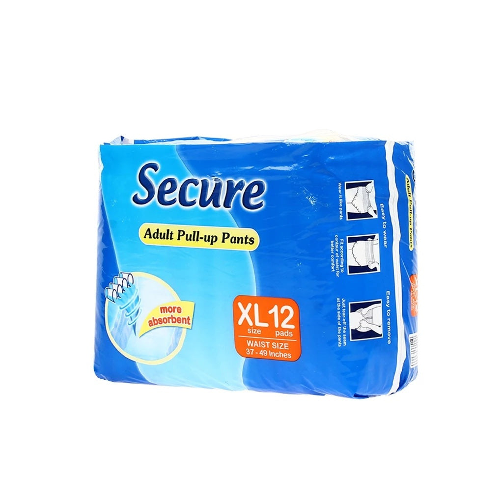 Secure Adult Diaper Pull-up Pants XL 12's
