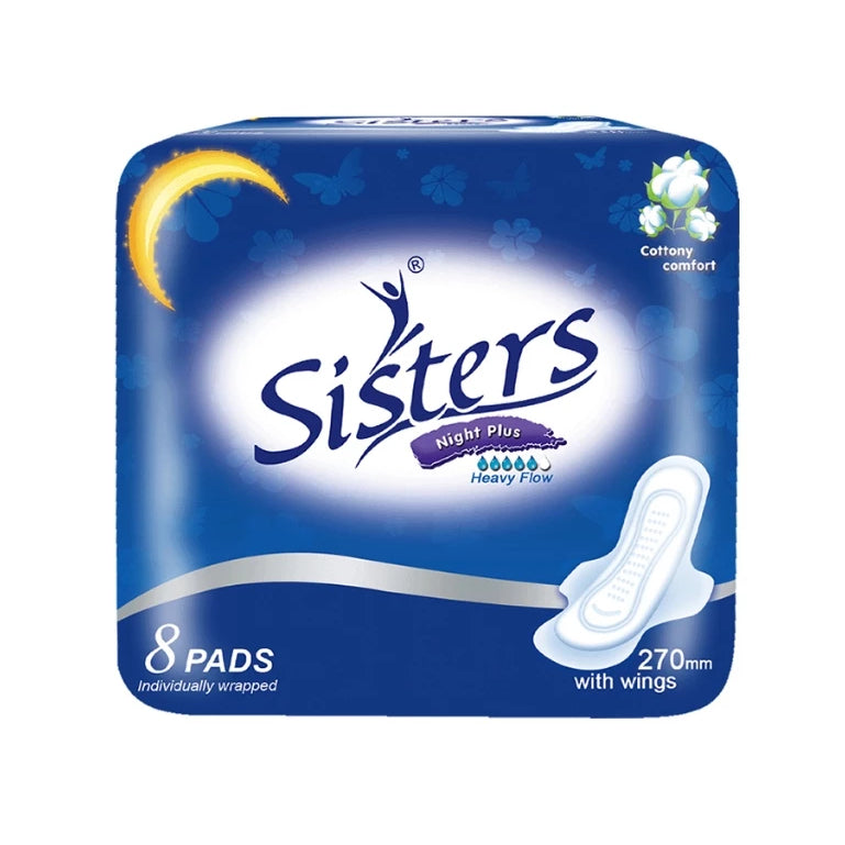 Sisters Sanitary Napkin Silk Floss (Night-use) 8 Pads