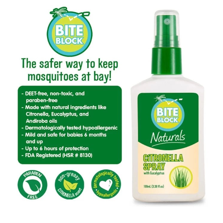 Bite Block Naturals Insect Repellent Citronella Spray 100mL