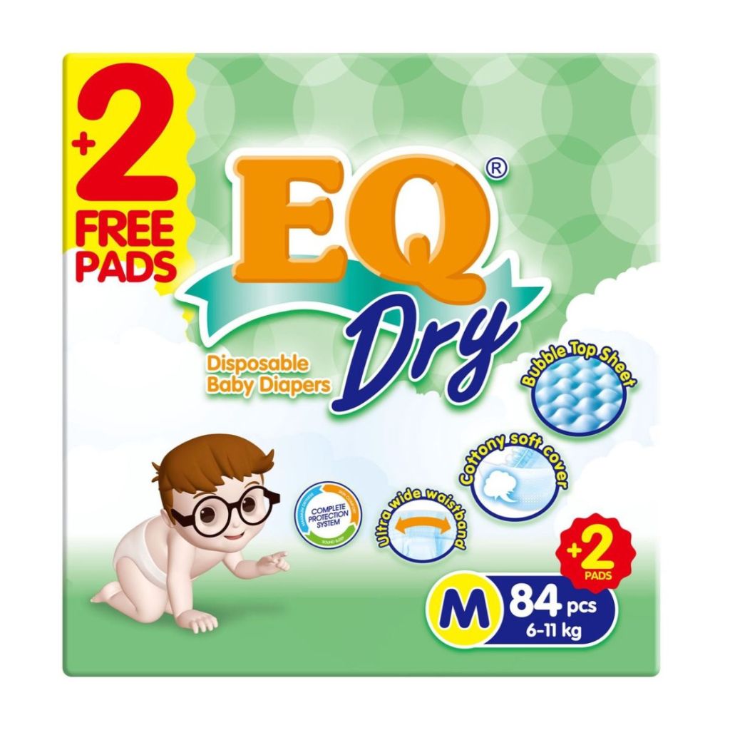 EQ Dry Tape Baby Diapers Mega Pack Medium 84
