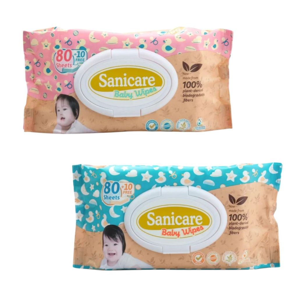 Sanicare Baby Wipes Plant Fiber 90 Sheets - Assorted Colors