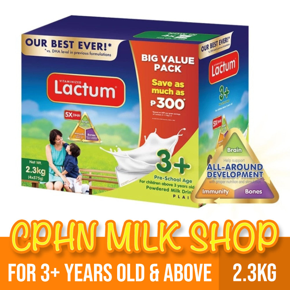 Lactum 3+ Plain 2.3kg for Children Above 3 Years Old Powdered Milk Drink