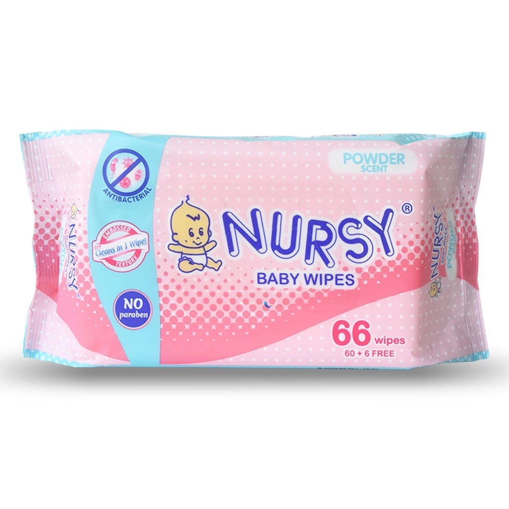 Nursy Baby Wipes Powder Scent 66 Sheets