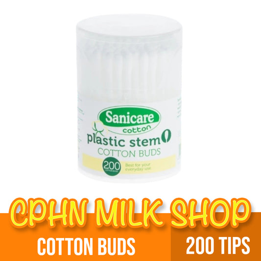 Sanicare Plastic Stem Cotton Buds 200 Tips in Canister